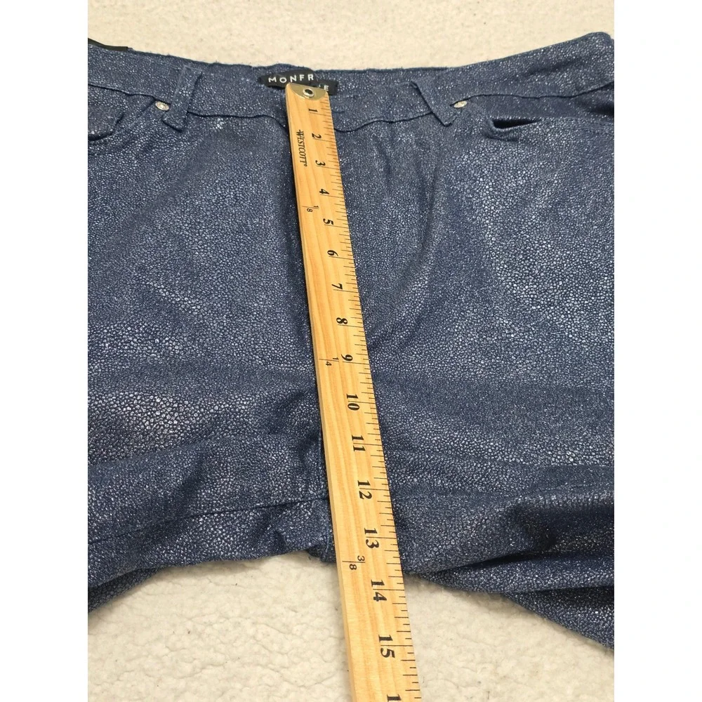 Monfrere Clint Bootleg Jeans‎ 40 Mens Stingray Blue Metallic Textured 1038J54425